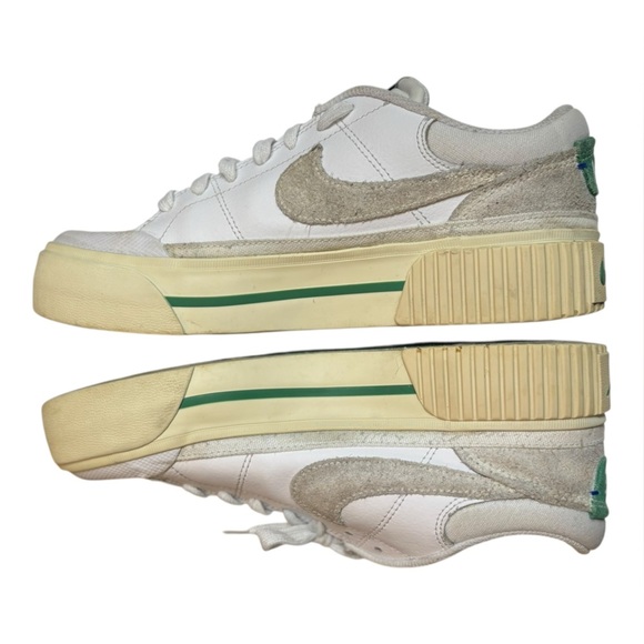 Nike Women’s Court Legacy Lift Sneakers Size 7 White & Green Platform Sneakers - Picture 16 of 16
